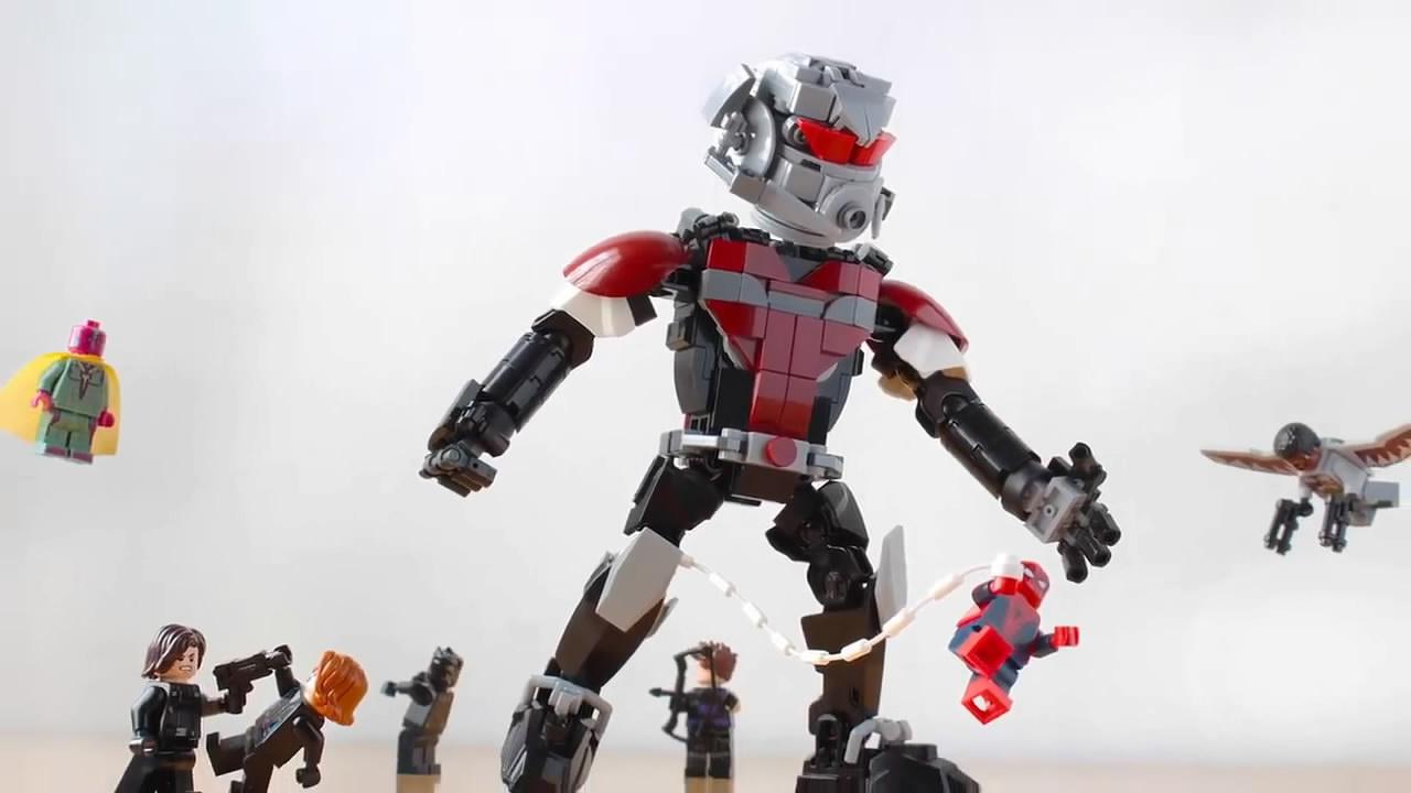 用乐高积木拼装"蚁人"方法,难度3颗星,非常有创意!