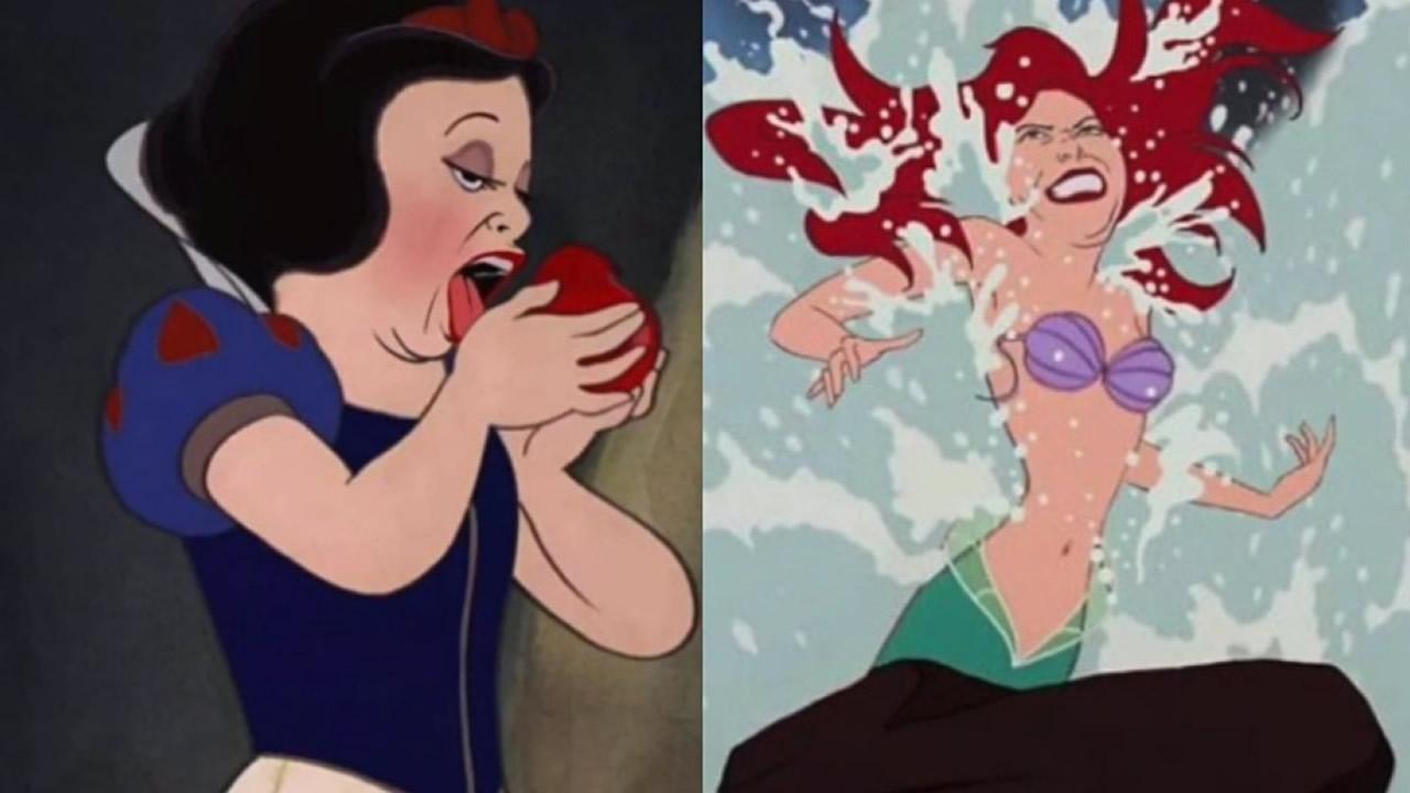 迪士尼公主变坏的样子图片