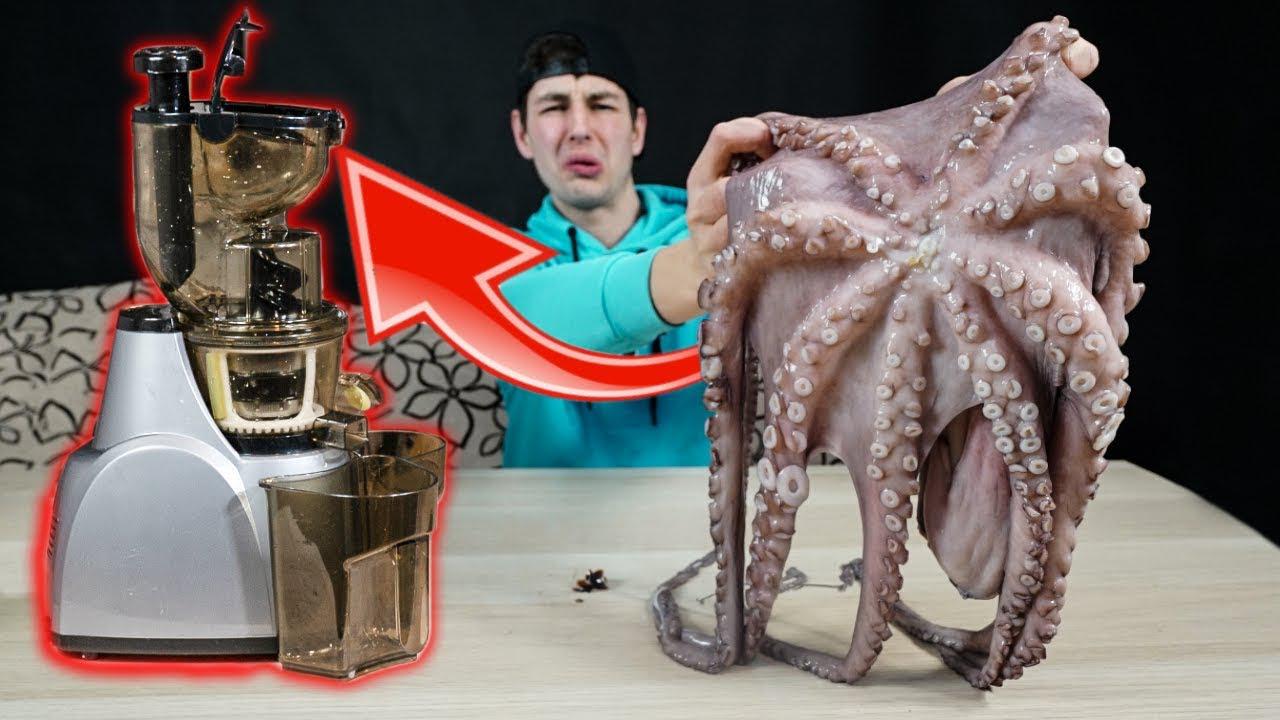 老外用榨汁机榨巨型章鱼他吃的津津有味我却怂了