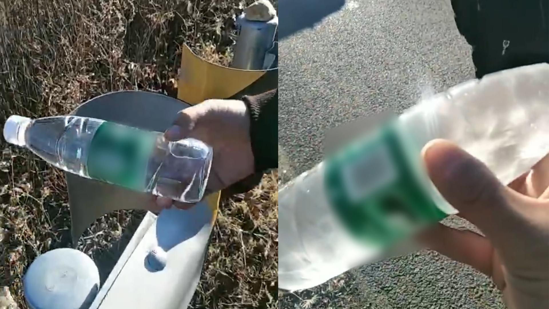 男子在沙漠中倒下矿泉水竟然成冰!