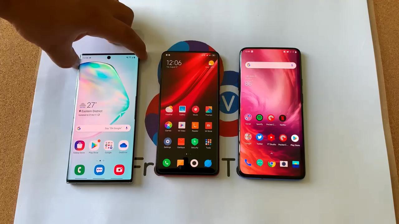 三星note10与红米k20pro及一加7pro对比评测