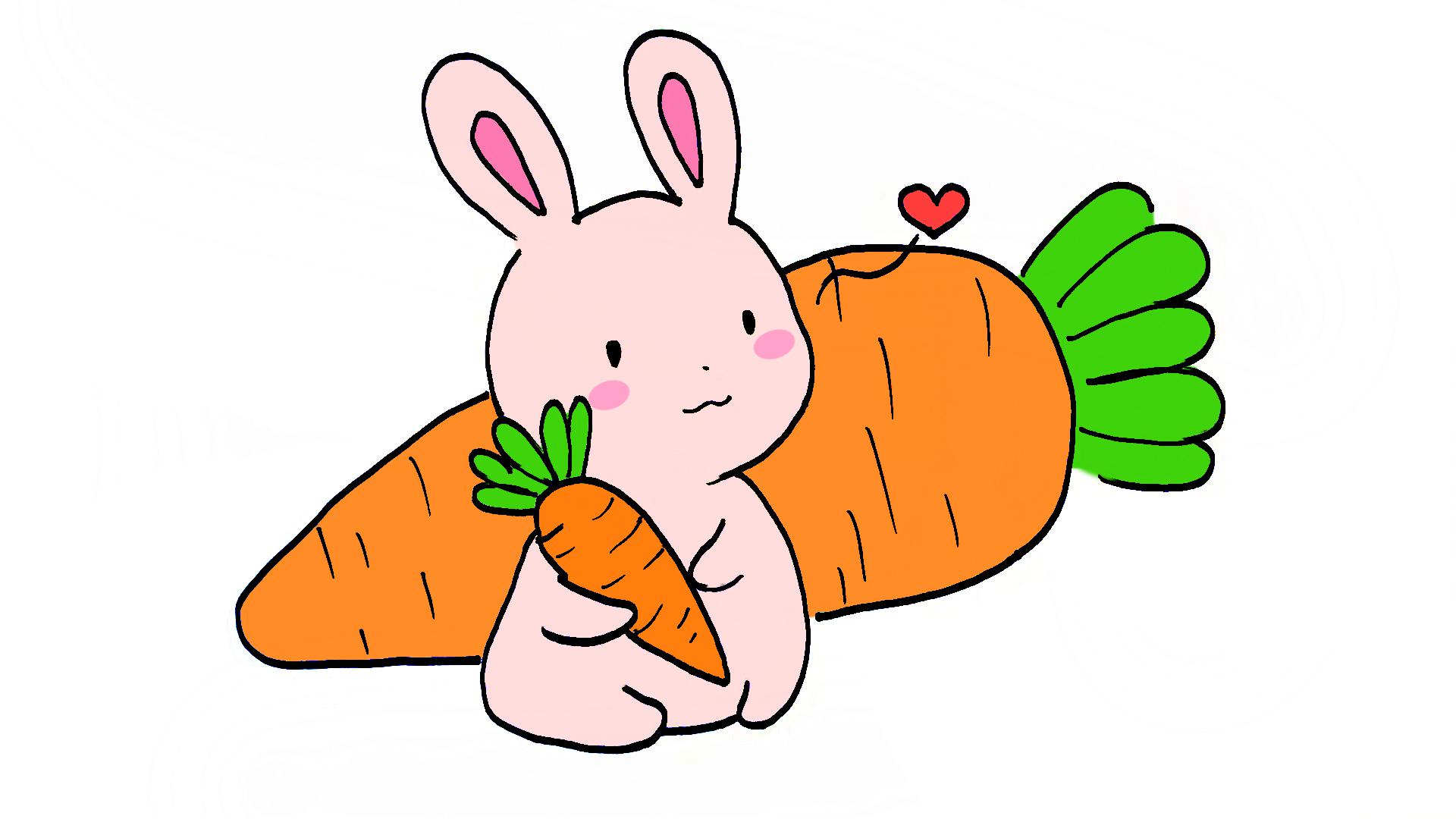 呆萌的小兔子简笔画!简单好学,可以画在手抄报或手账本里哦