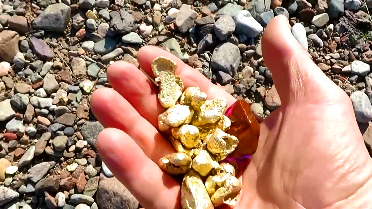 男子野外捡石头,看到地上很多好家伙,连忙捡了起来