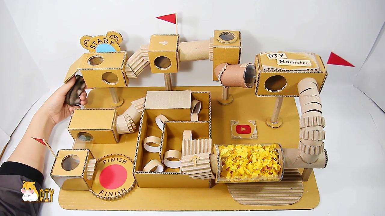 真会玩用纸板打造一个有趣的仓鼠迷宫
