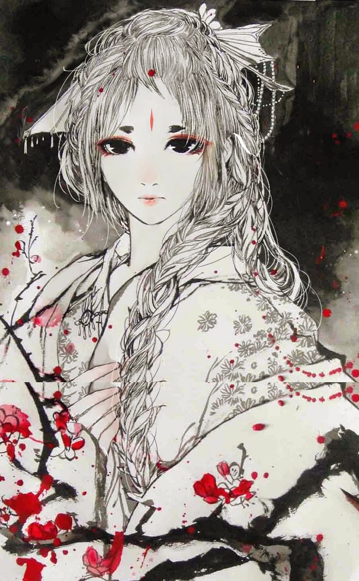 古风手绘倾城倾国美女子壁纸哭给自己听笑给别人看