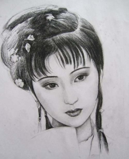 陈晓旭版林黛玉素描像欣赏,每张图片都仿若真人,哪一张最美呢?