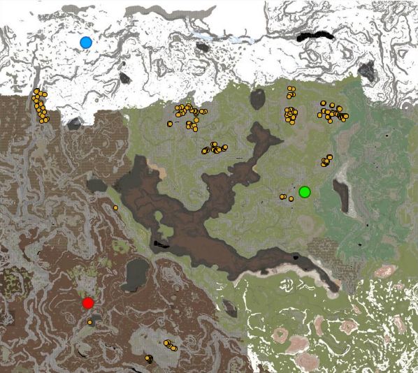 方舟生存进化新图瓦尔盖罗资源分布一览
