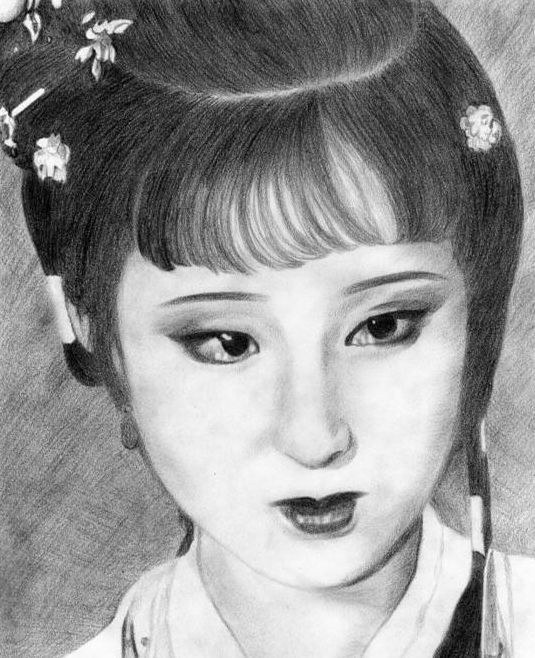 陈晓旭版林黛玉素描像欣赏,每张图片都仿若真人,哪一张最美呢?