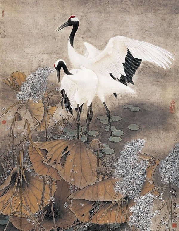 忠贞清正,品德高尚,窦申清画仙鹤|忠贞|仙鹤|国画_新浪新闻