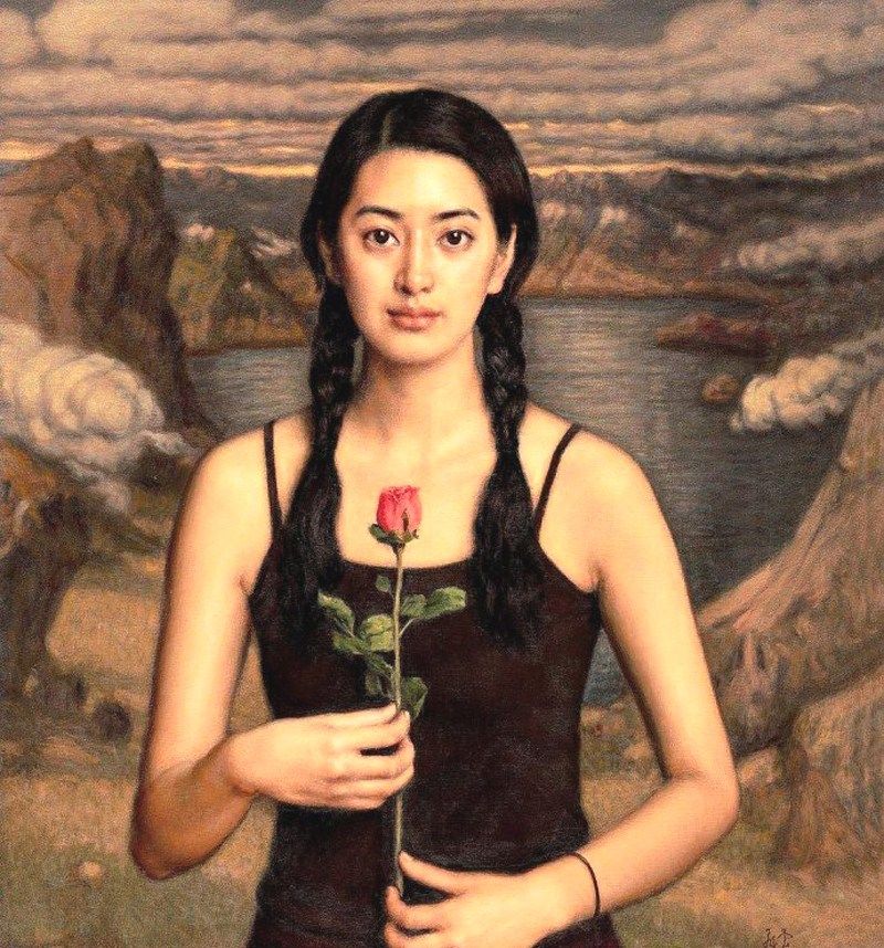 他画笔下的女人,透出空灵的气质,杨飞云10幅写实人物油画欣赏