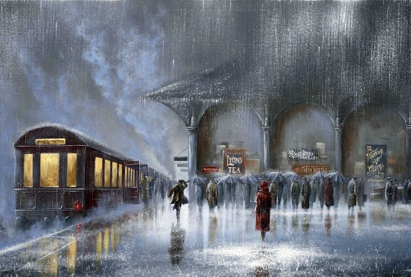 《在雨中》系列油画:来自最喜欢画雨的画家杰夫·罗兰