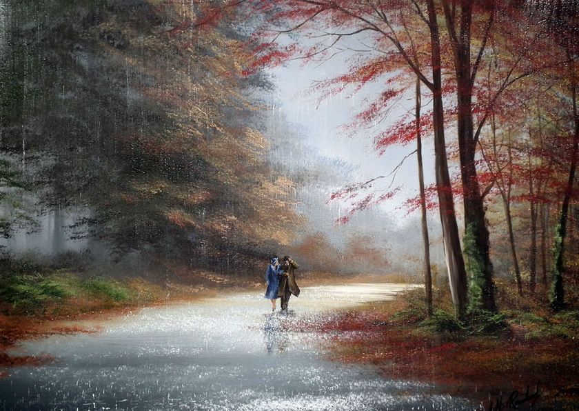 《在雨中》系列油画:来自最喜欢画雨的画家杰夫·罗兰