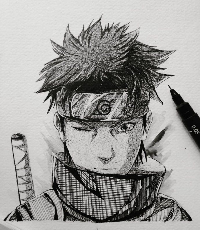 日漫经典角色,ins画师sensei_ejpaguntalan的动漫人物线稿作品