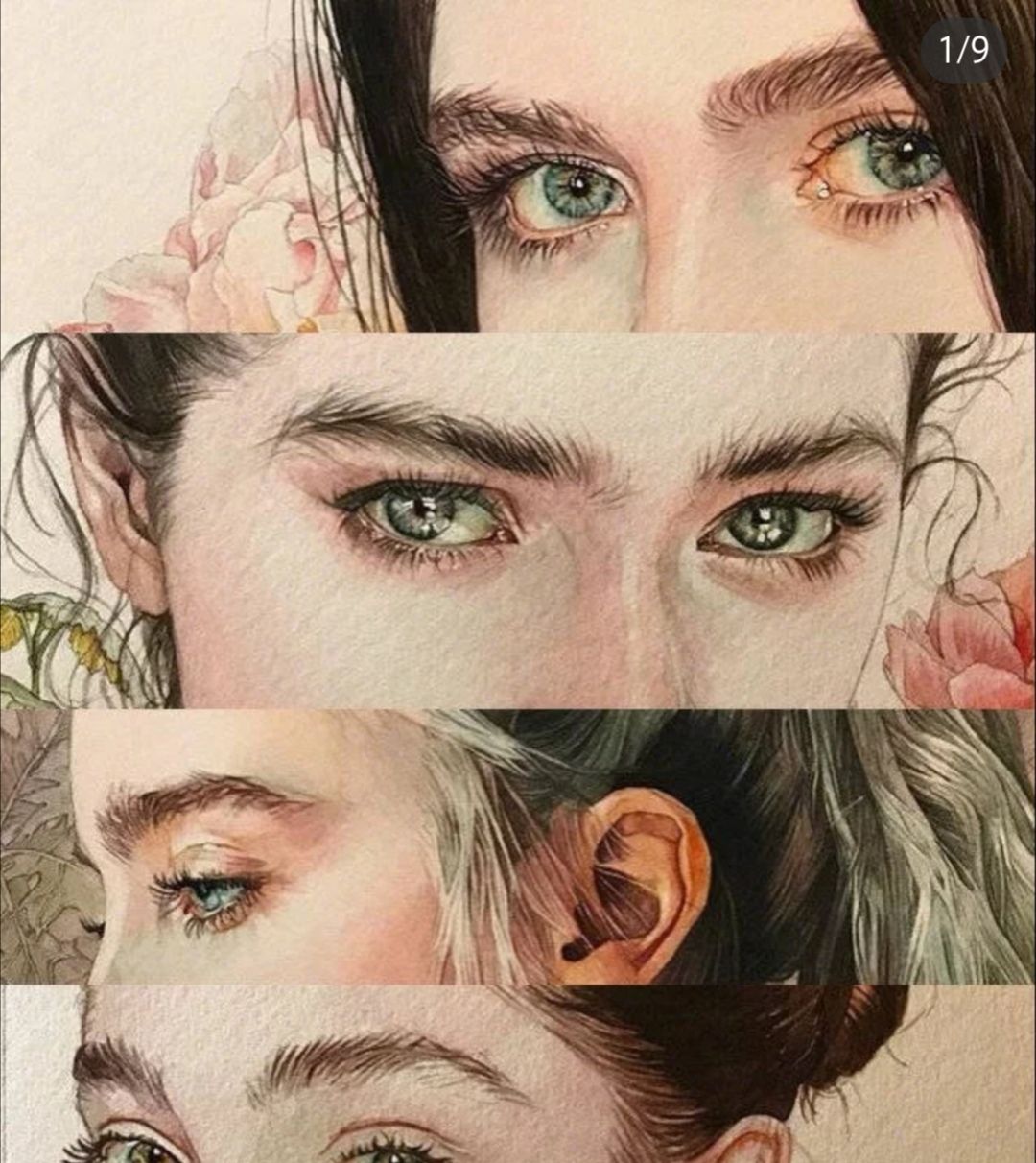 大神笔下的动人明眸,超美的水彩人物眼睛绘画分享!