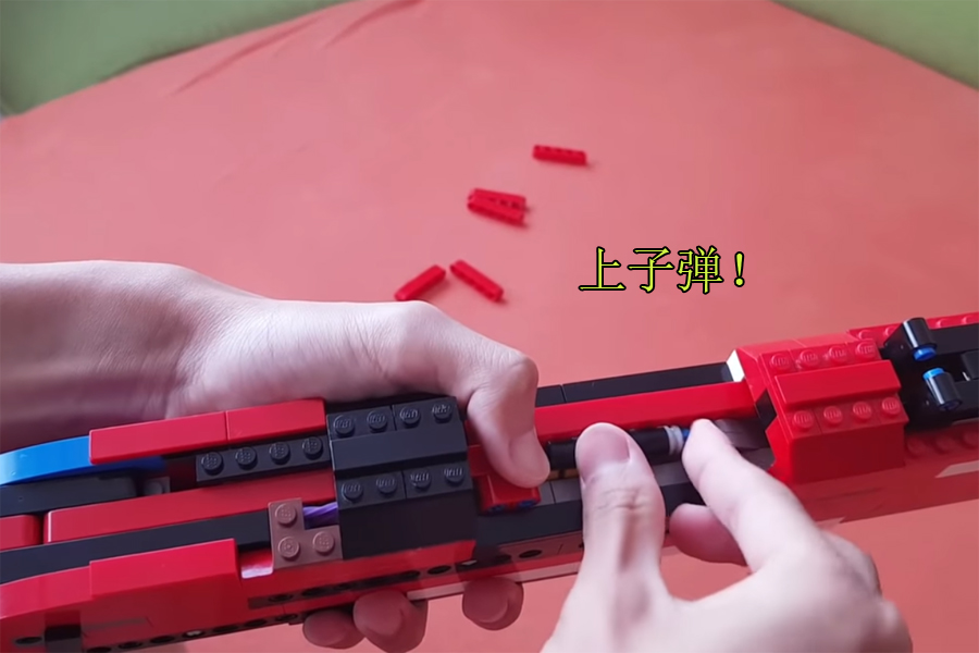 绝地求生乐高积木定制的98k威力技巧转速放慢10年倍后找