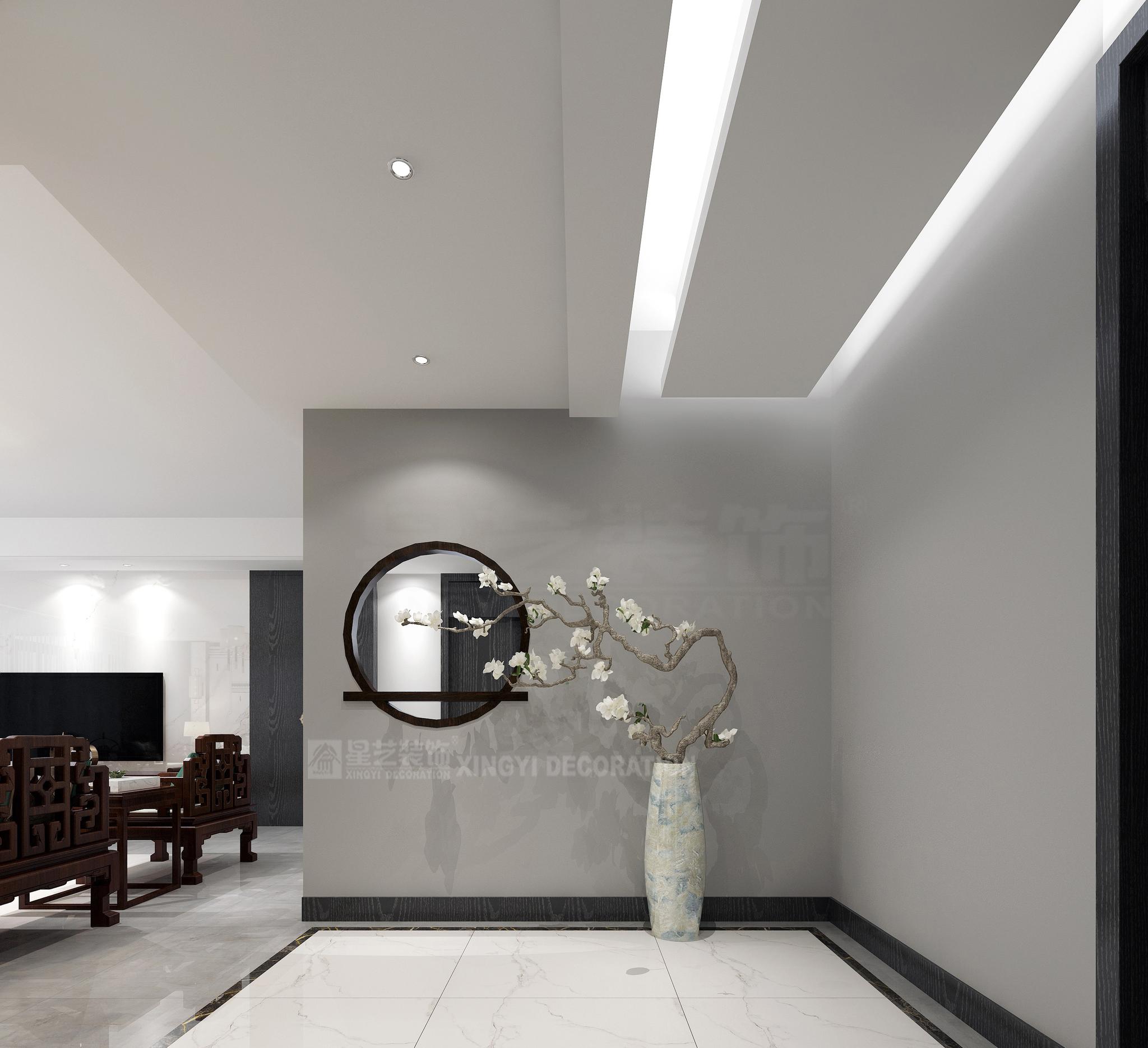 新中式玄关如此销售推开门可以说她刘海长短有致带着些微的弧