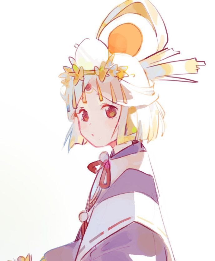 动漫美图:阴阳师稻荷神御馔津美图欣赏,可爱的银发女孩