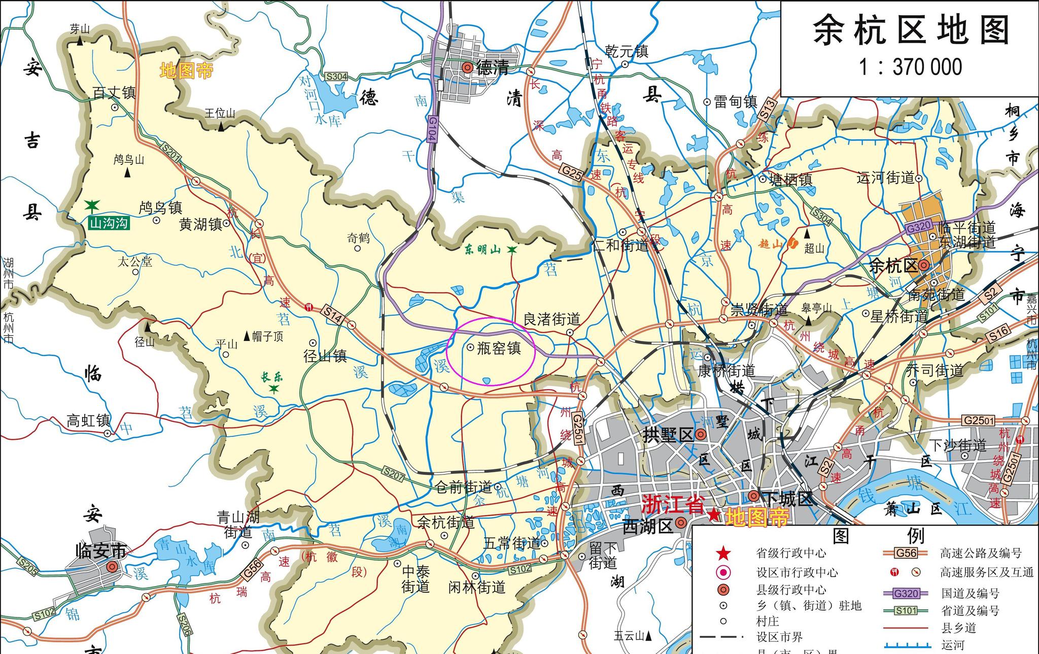 余杭良渚区域地图图片