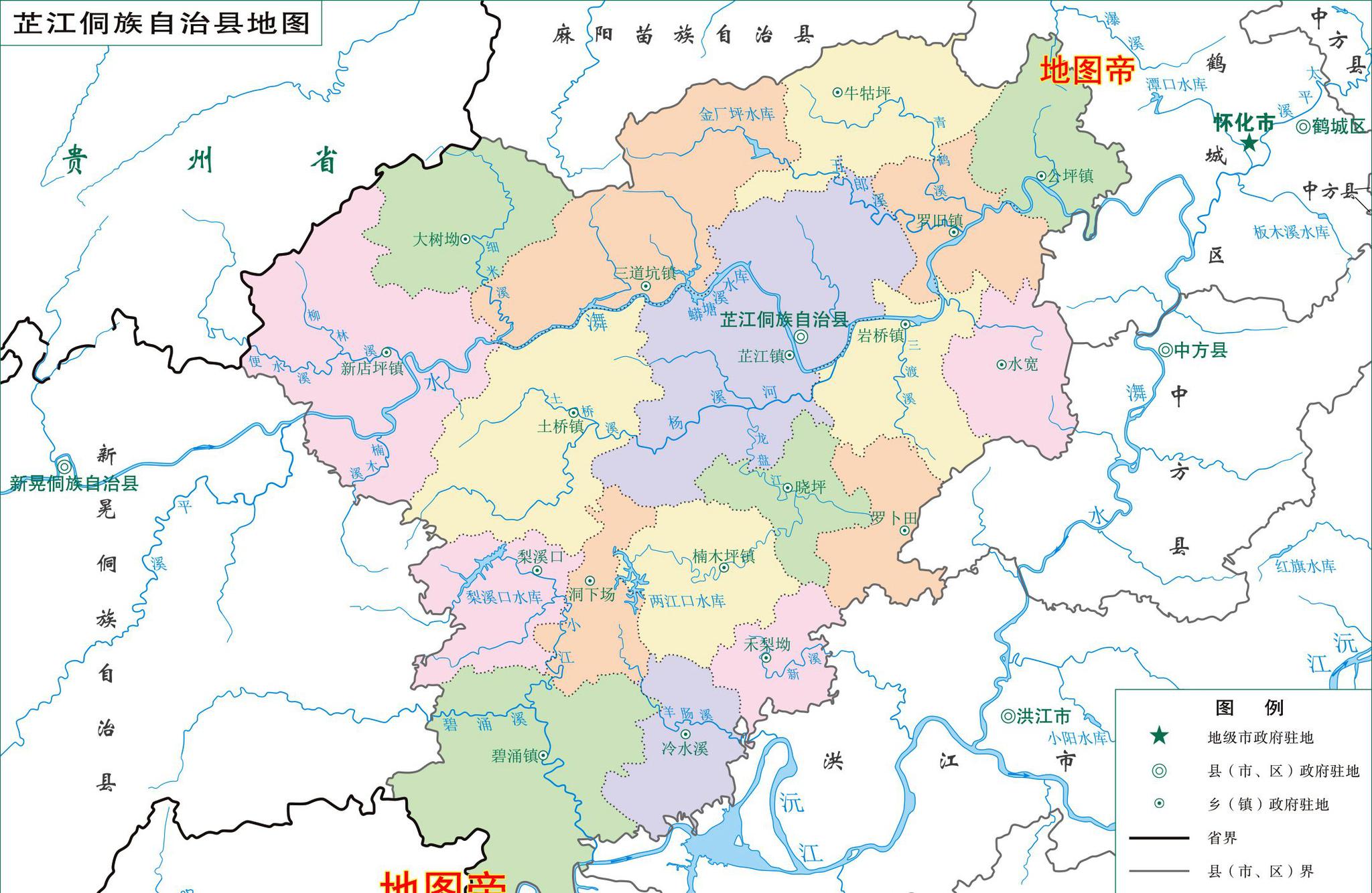 芷江地图 各乡镇图片