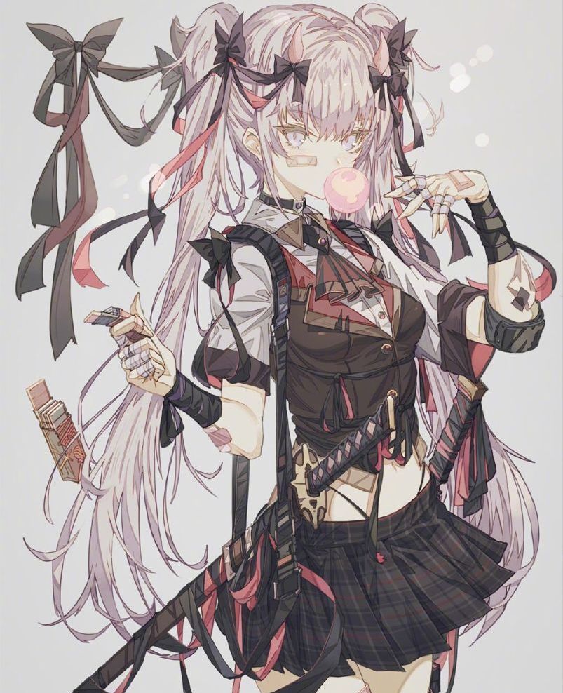 动漫人物插画,可爱又帅气的女孩子