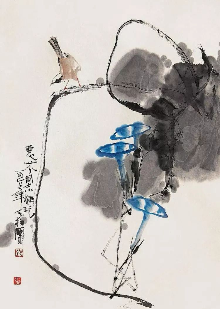 疏朗空灵情趣盎然秦天柱花鸟画作品欣赏