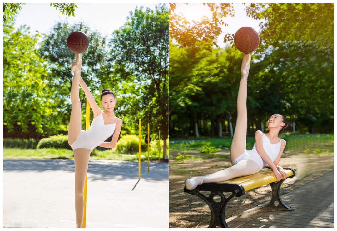 "一字马女神"付佳美摆拍,这姿势难度太高,老公真幸福!
