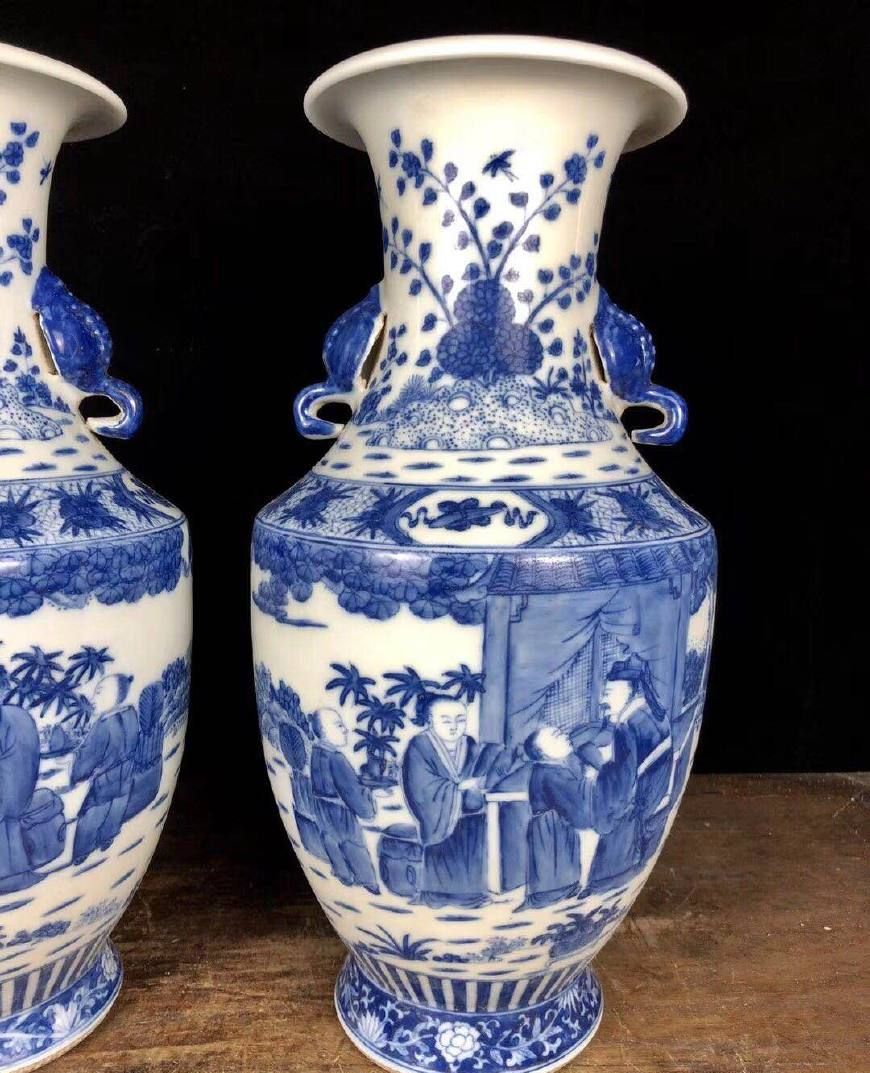 大清康熙年制青花人物双耳瓶,各位藏友给鉴定鉴定_高清图集_新浪网