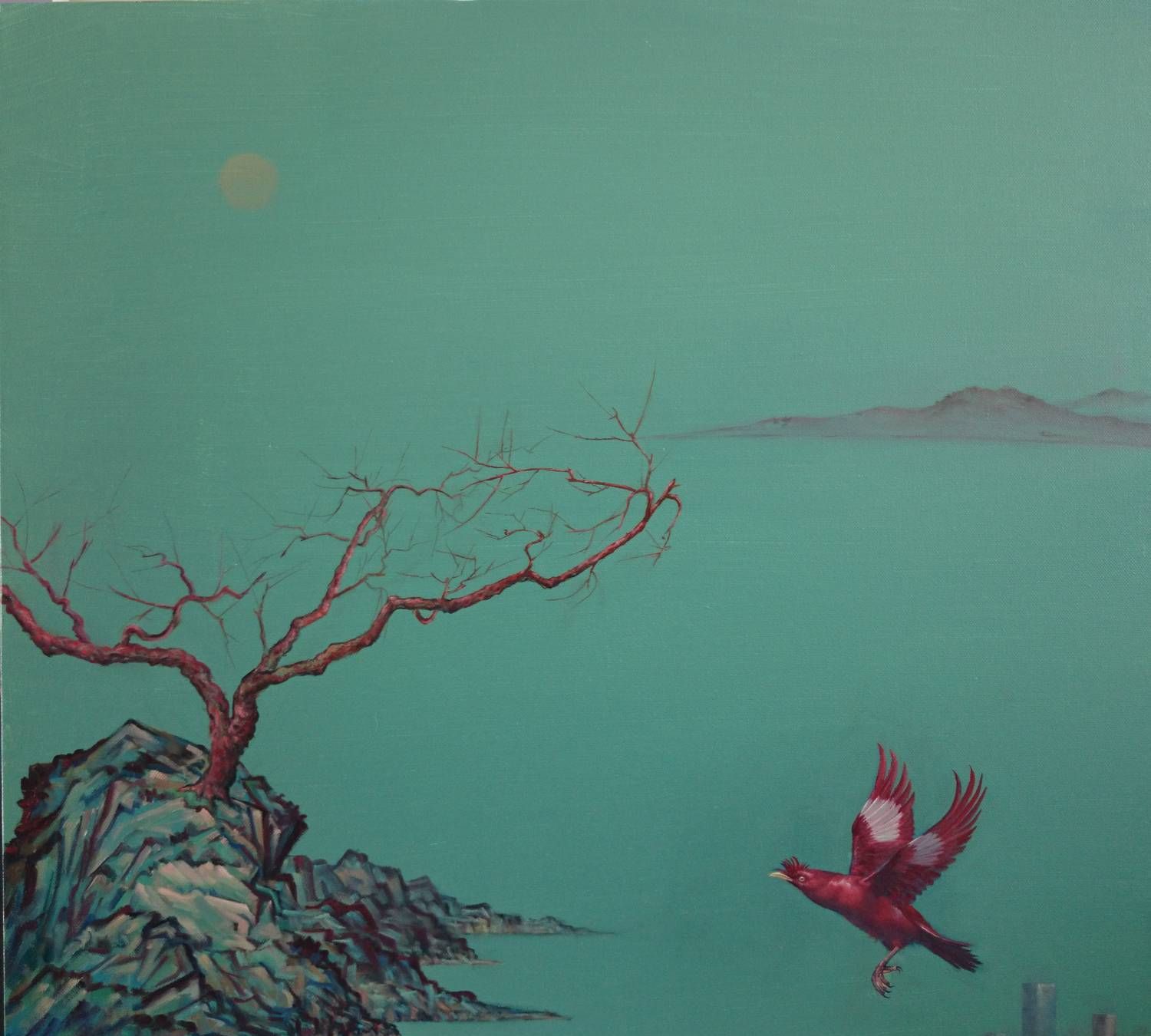 生活于北京宋庄的年轻画家刘爽的迷失的桃花源系列油画作品