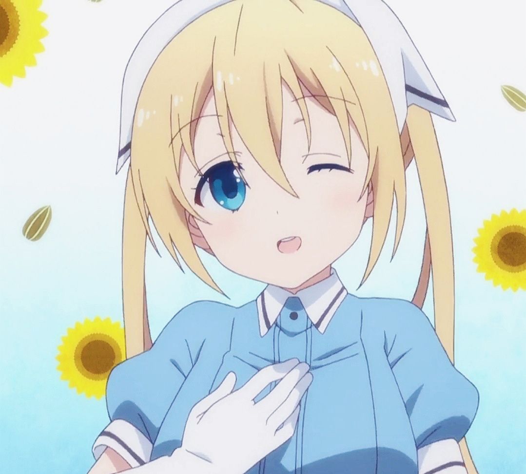 自截萌系女生动漫头像拥有金发双马尾的日向夏帆