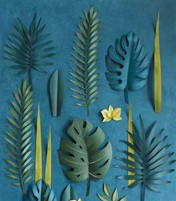 剪纸树叶用来装扮家里居然不比花朵差太美了