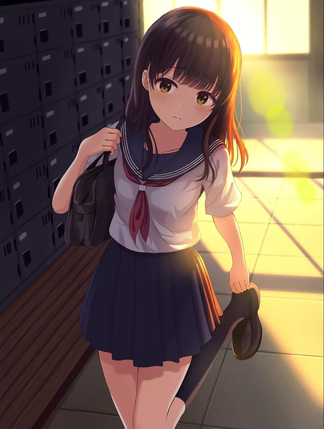 「p站画师」日本画师流云的插画作品,可爱的jk少女制服