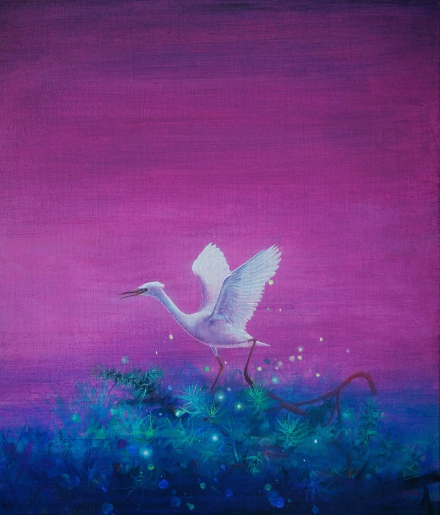 生活于北京宋庄的年轻画家刘爽的迷失的桃花源系列油画作品