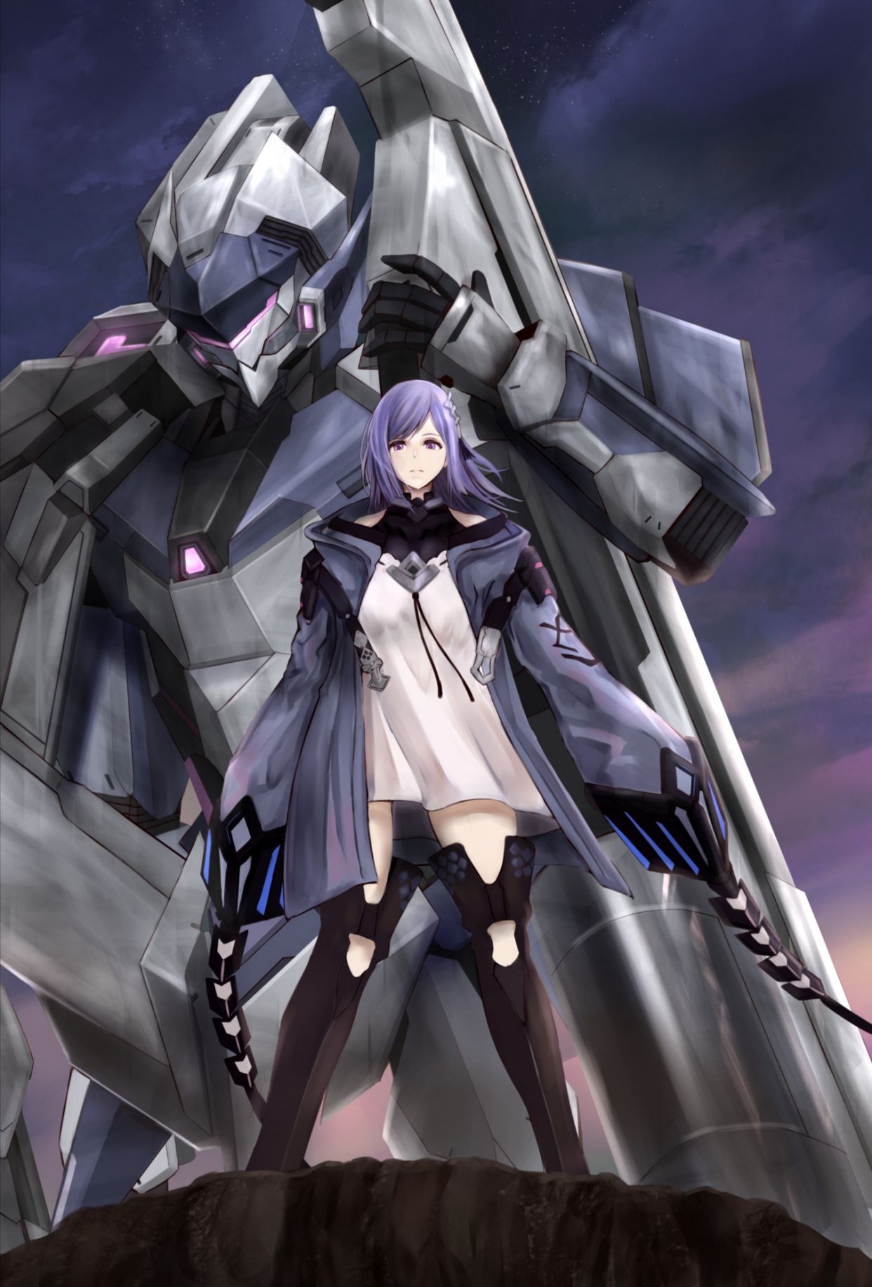 机动战队女神插画,快来操纵你的机甲与女神并肩作战吧