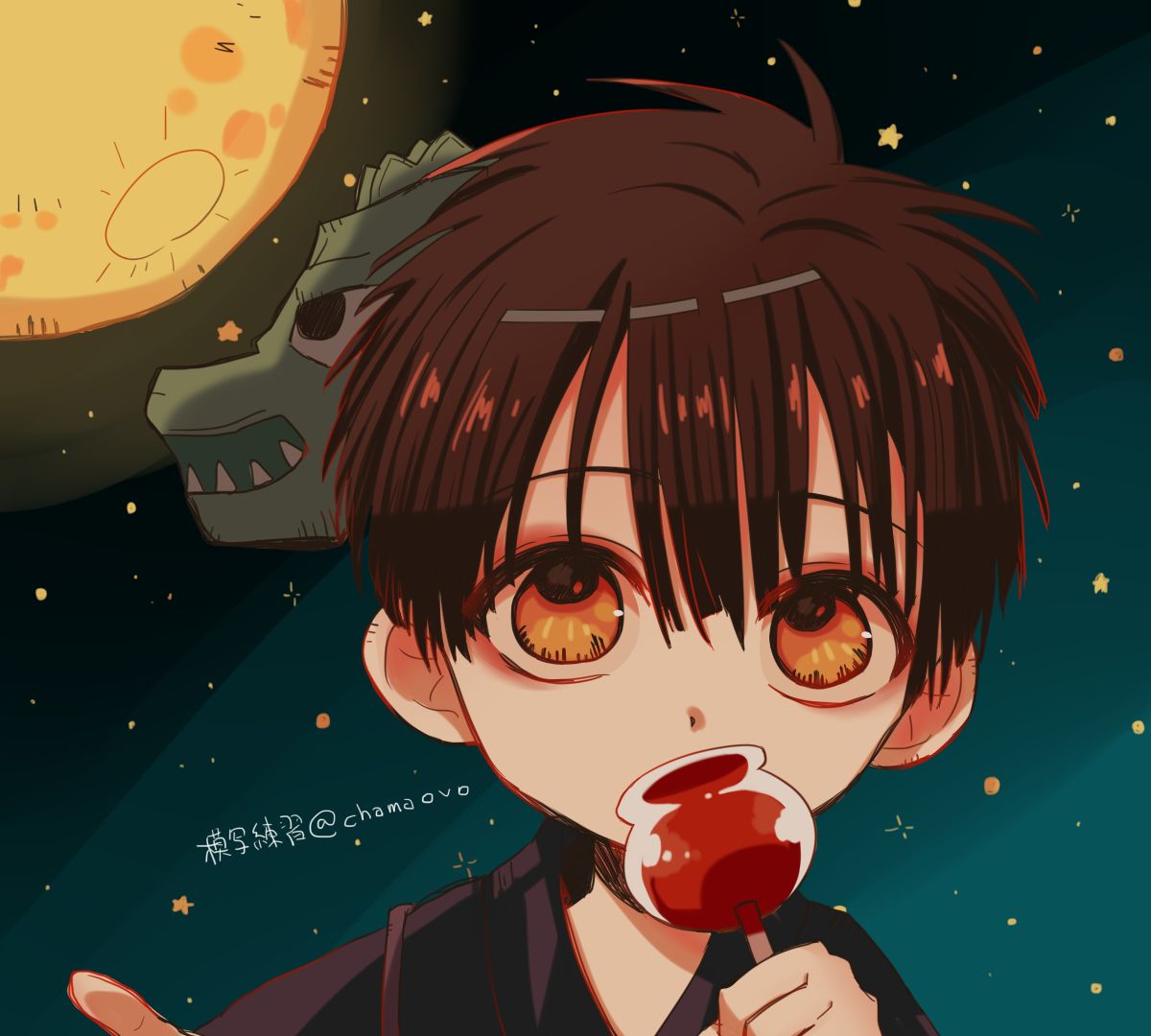 地缚少年花子君:花宁撒糖啦,来源p站太太们的同人图