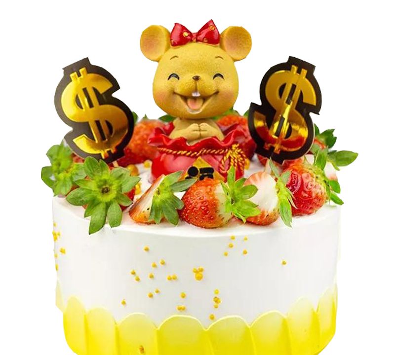 2020年春节鼠年蛋糕生肖鼠蛋糕含有鼠恭喜发财的蛋糕