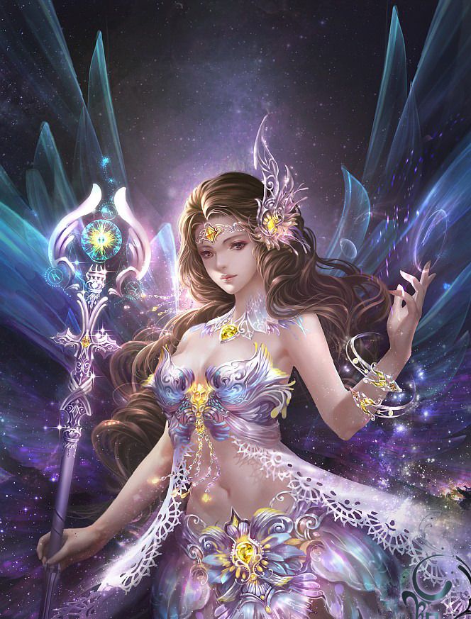 古风手绘美艳精灵仙子壁纸:我本是落入凡间的天使,却愿为你成魔