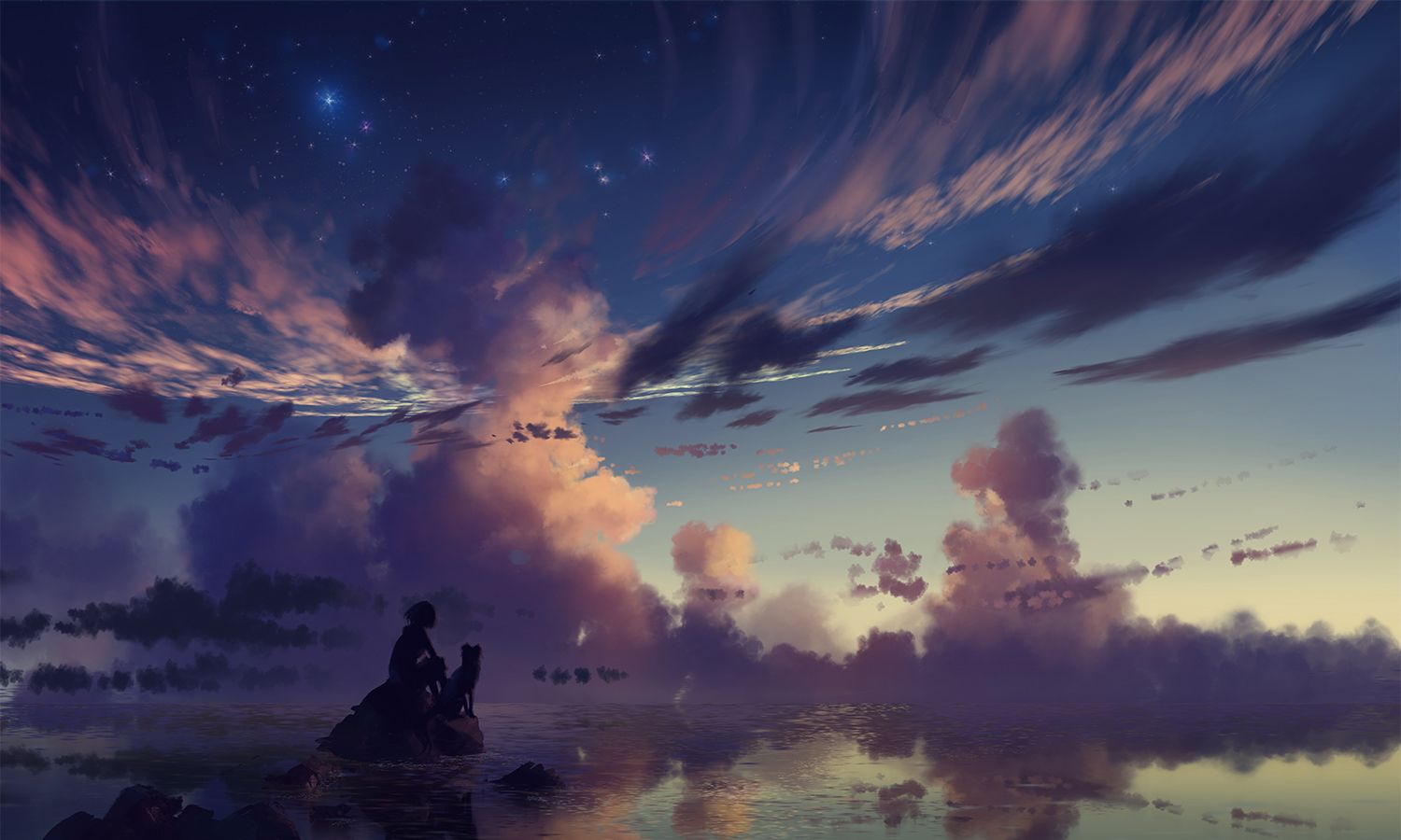 唯美风景壁纸来袭日落云霞月下最后一张彩蛋