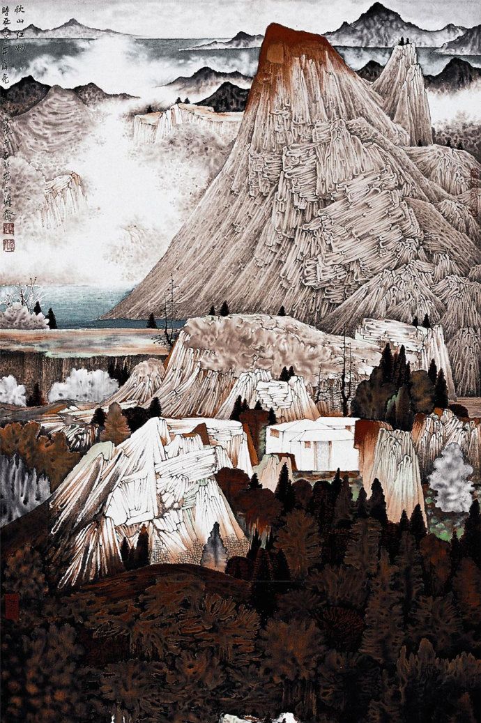 当代著名画家薛亮细笔山水画作品欣赏