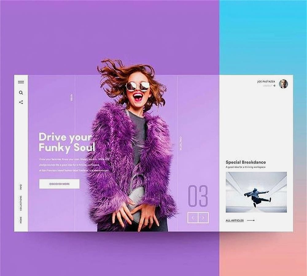 「酒醉说」色彩分割版式网页设计