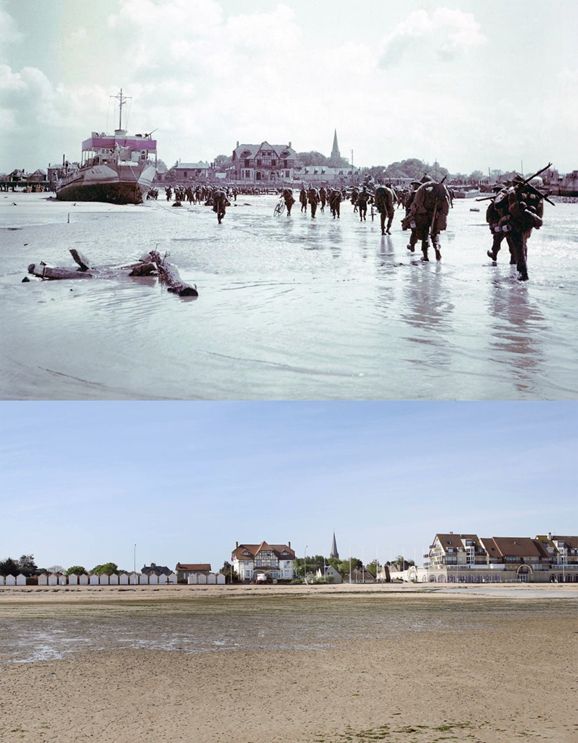 15组诺曼底登陆今昔对比照战争与和平发人深省
