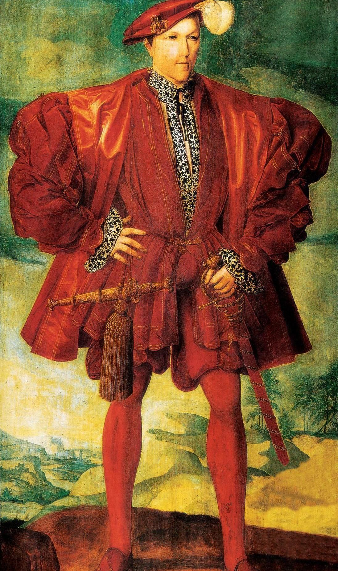 中世纪后期英国男子,其一身装扮是当时贵族的时尚服饰