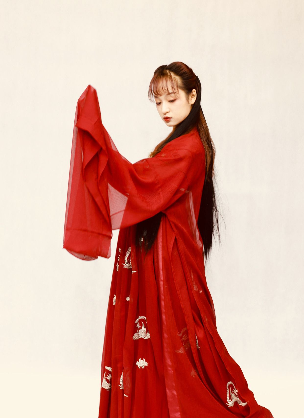 古装写真,小姐姐的红裙子真好看!