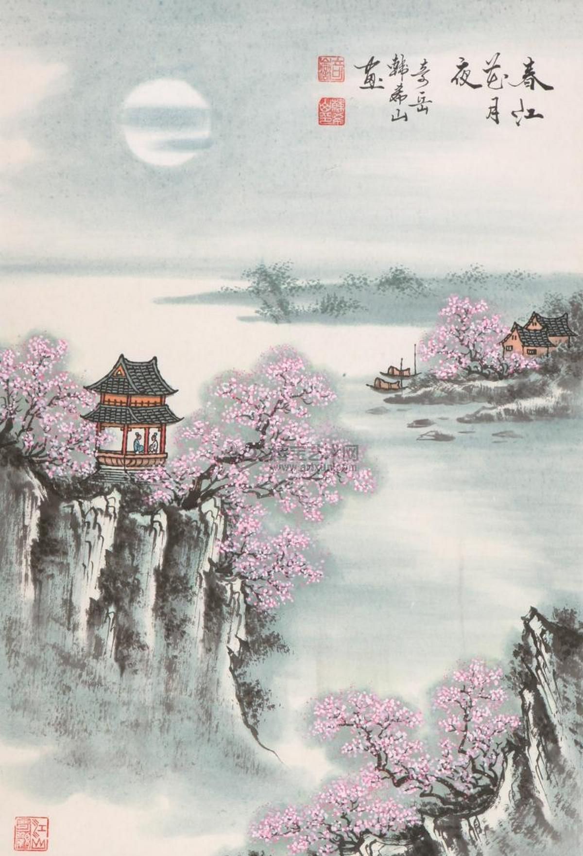 水墨风画配唐诗宋词—诗画合璧的意境之美|水墨|千里|白帝|江月|李白_新浪新闻