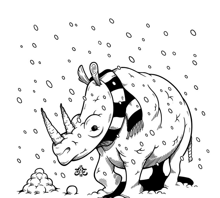 插画一组简单又有创意的黑白动物画值得一看