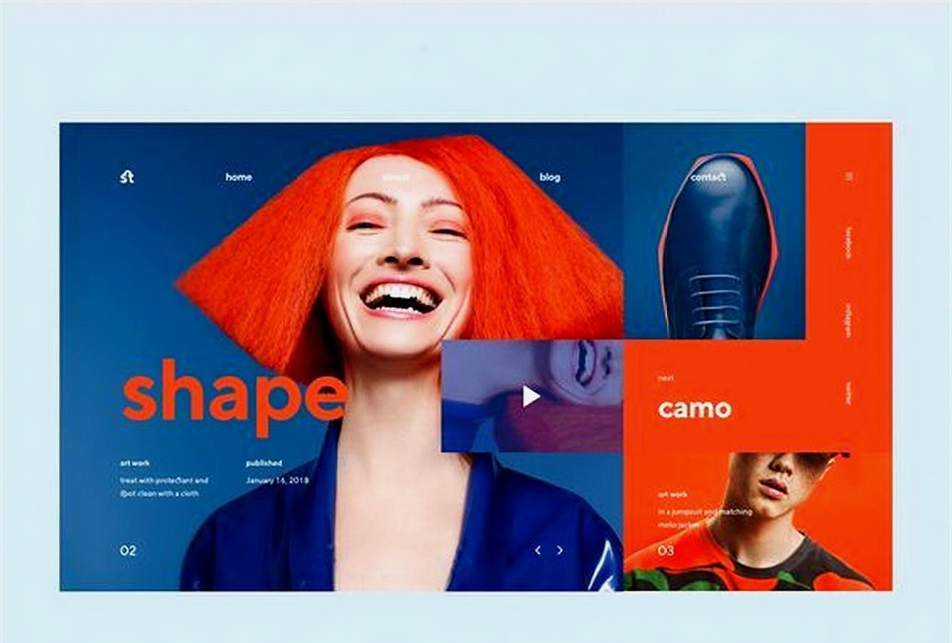 「酒醉说」色彩分割版式网页设计