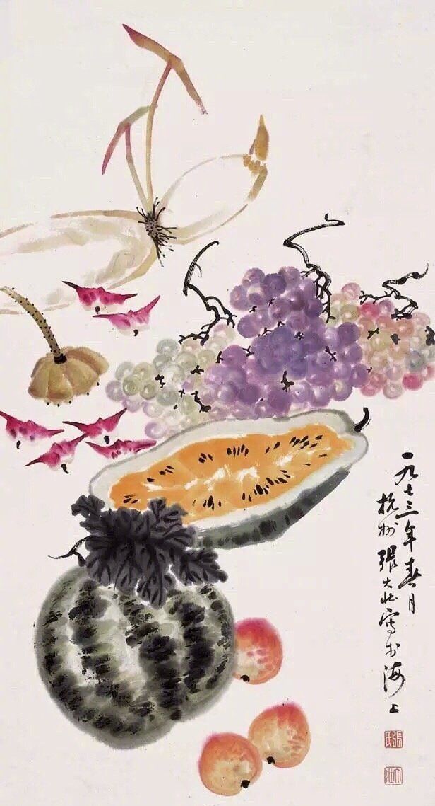 海派画家张大壮,果蔬作品生动活脱