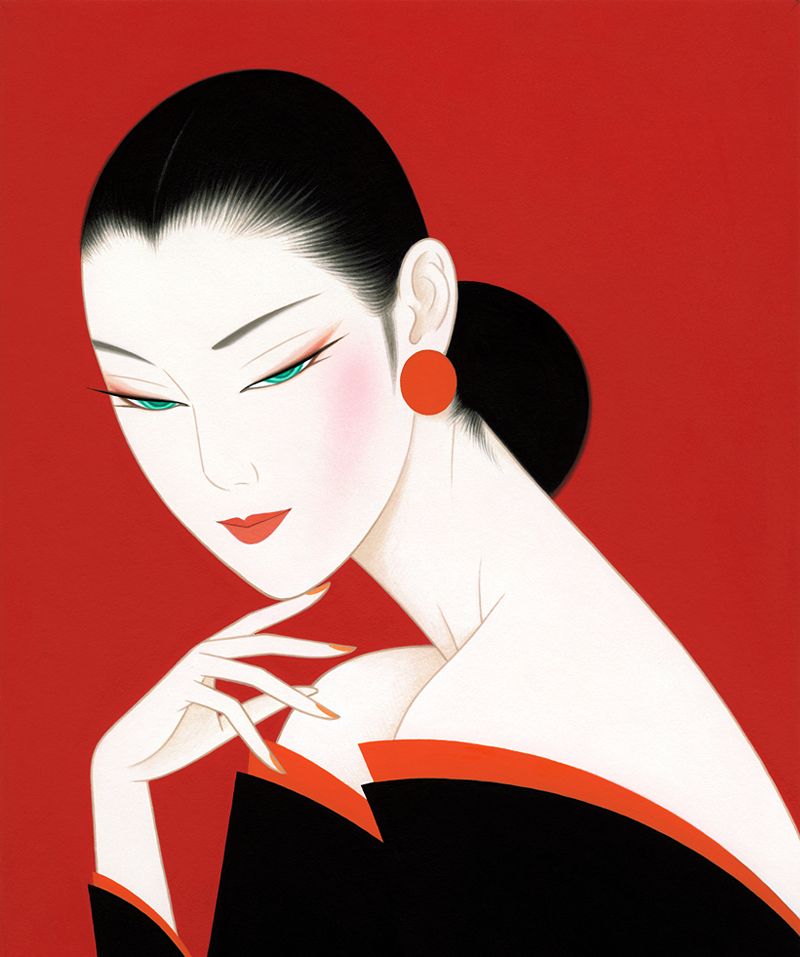 日本插画大师鹤田一郎 ichirotsuruta:冷艳的现代东方美人系列