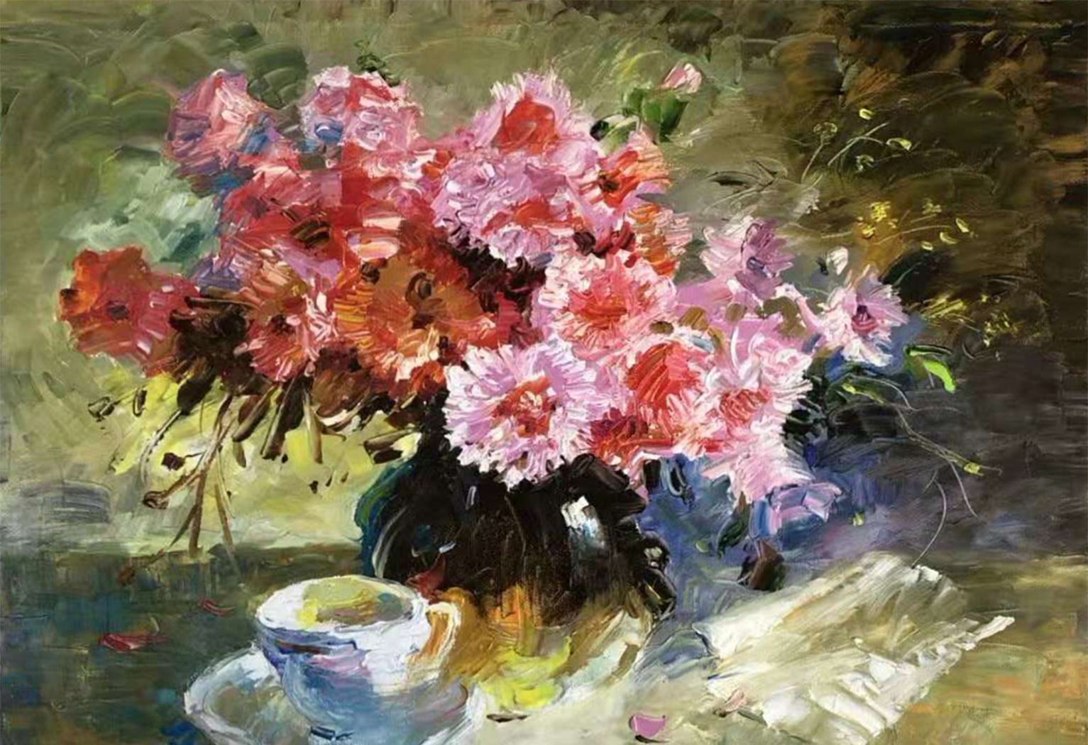 油画欣赏,有向日葵的花卉静物画_高清图集_新浪网