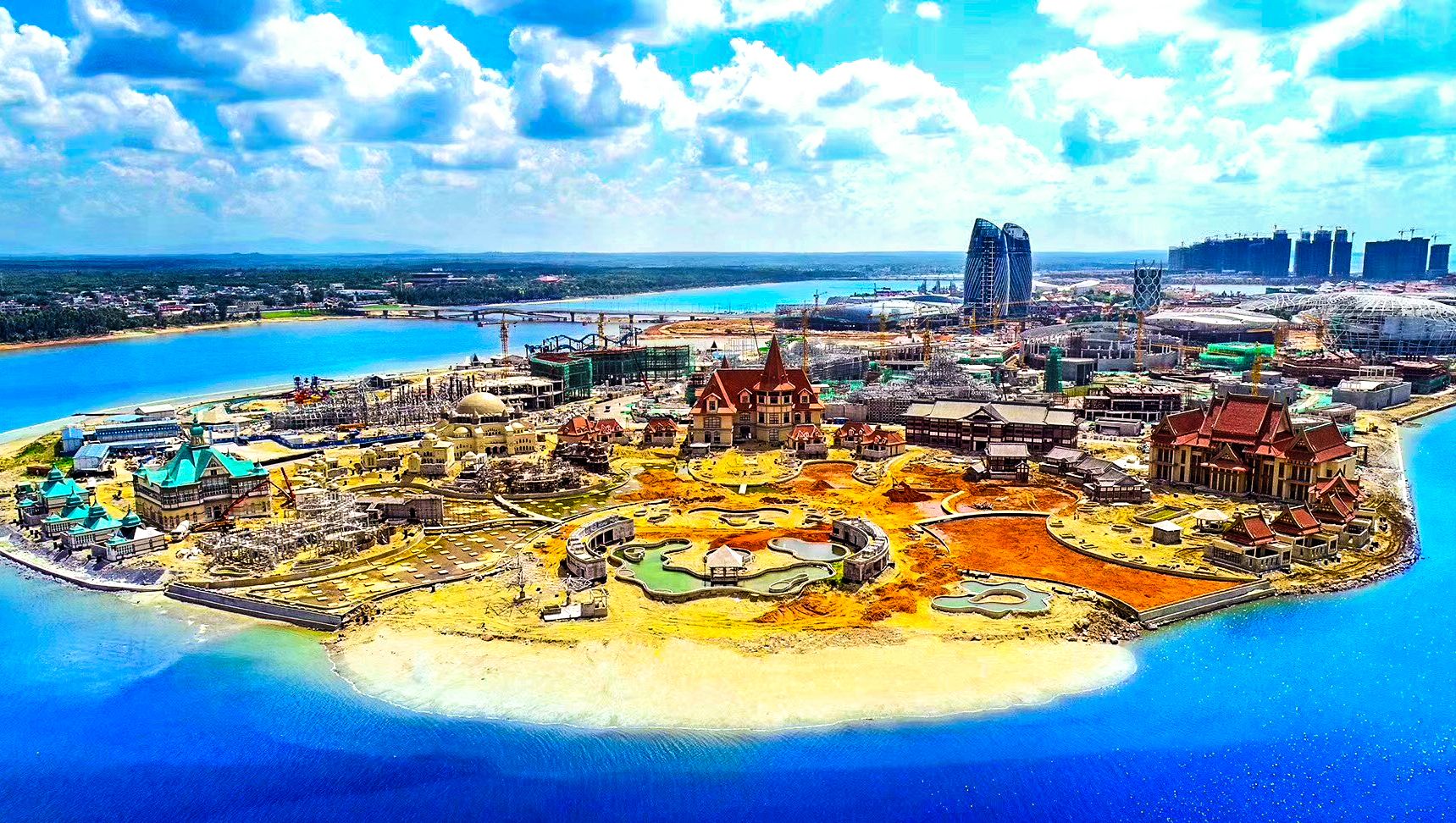 航拍海南海花岛,实景比效果图漂亮