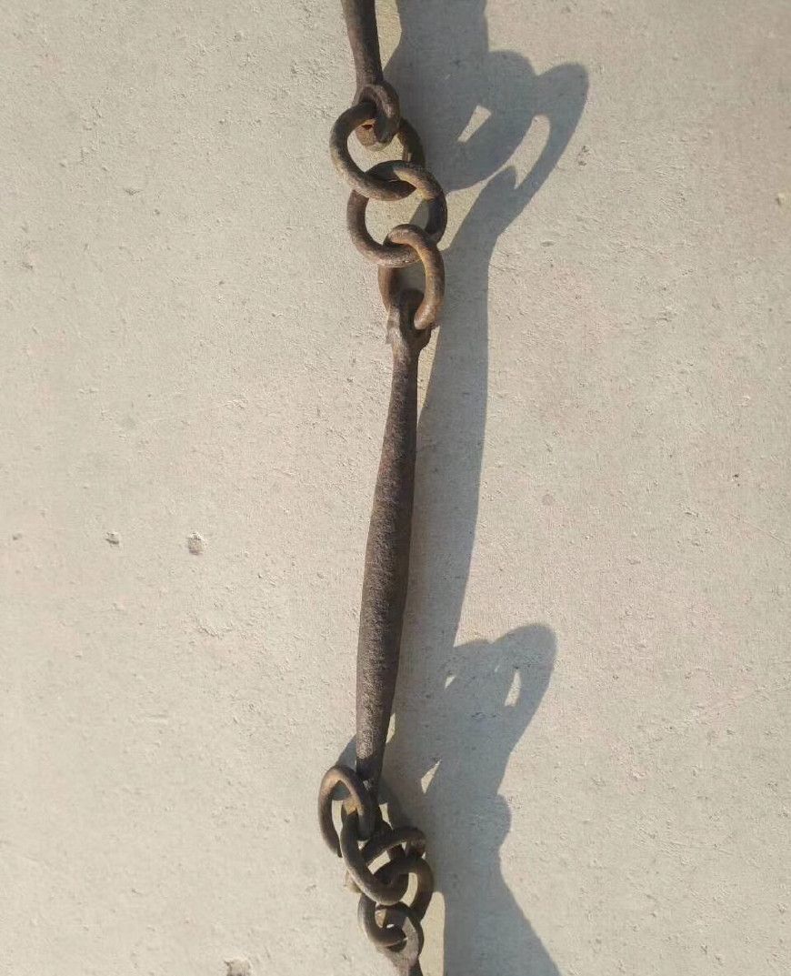 中国武术文化清代铜环铁艺七节鞭鞭梢雕花